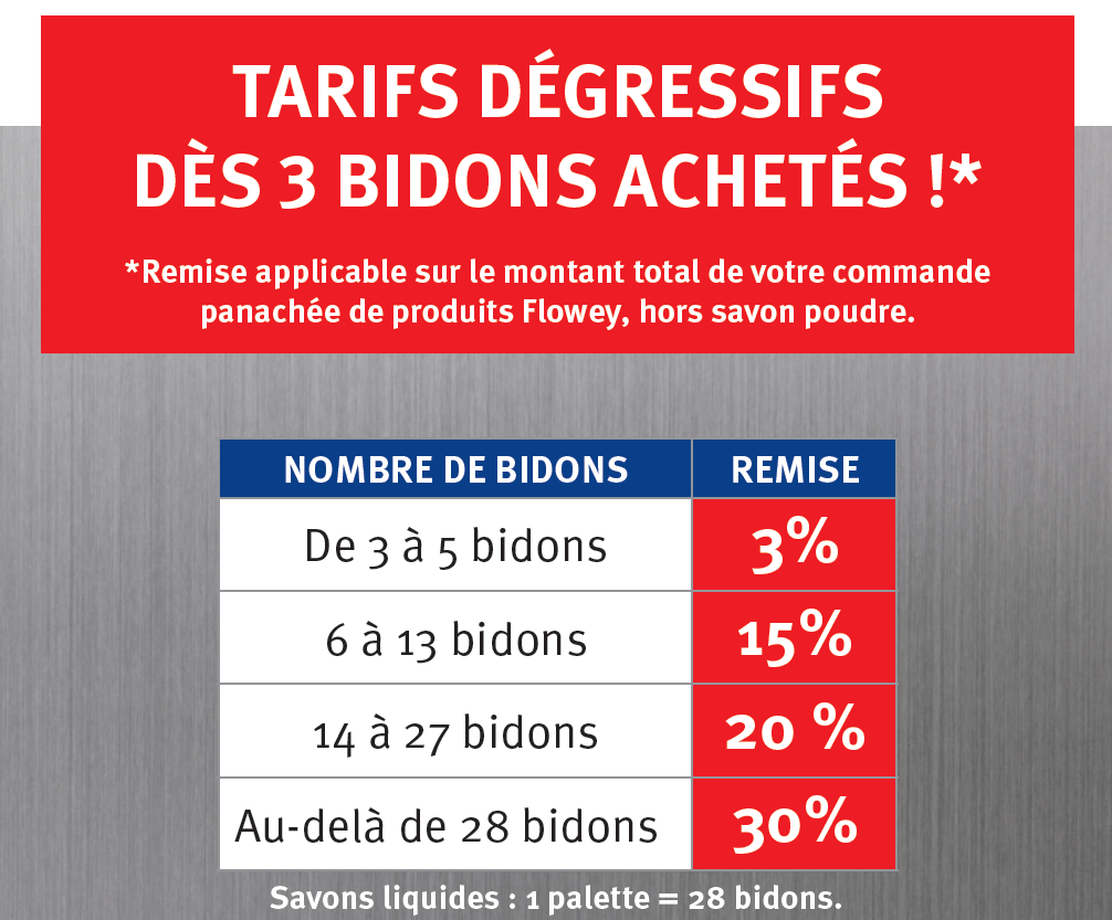 tarifs savons liquides flowey
